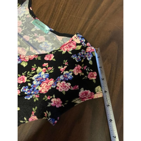Chris and Carol black floral dress size medium short sleeve - Picture 13 of 14